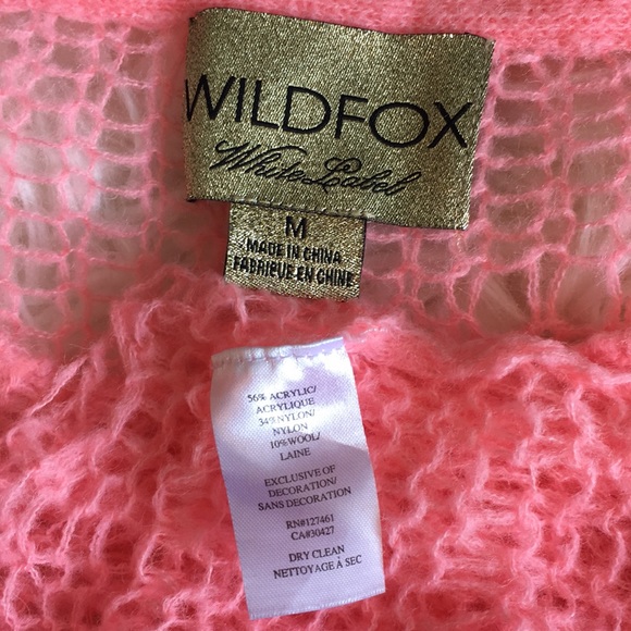 Wildfox Couture White Label Distressed Pink Sequin Heart Lennon Sweater - Picture 13 of 13